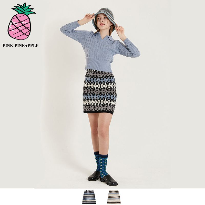 PINK PINEAPPLE（ピンクパイナップル）の「ARGYLE MINI SKIRT（Skirts）」