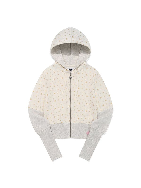 KIRSH（キルシー）の「BOUQUET PATTERN SLIM FIT HOODIE ZIP UP [IVORY]（Tops）」