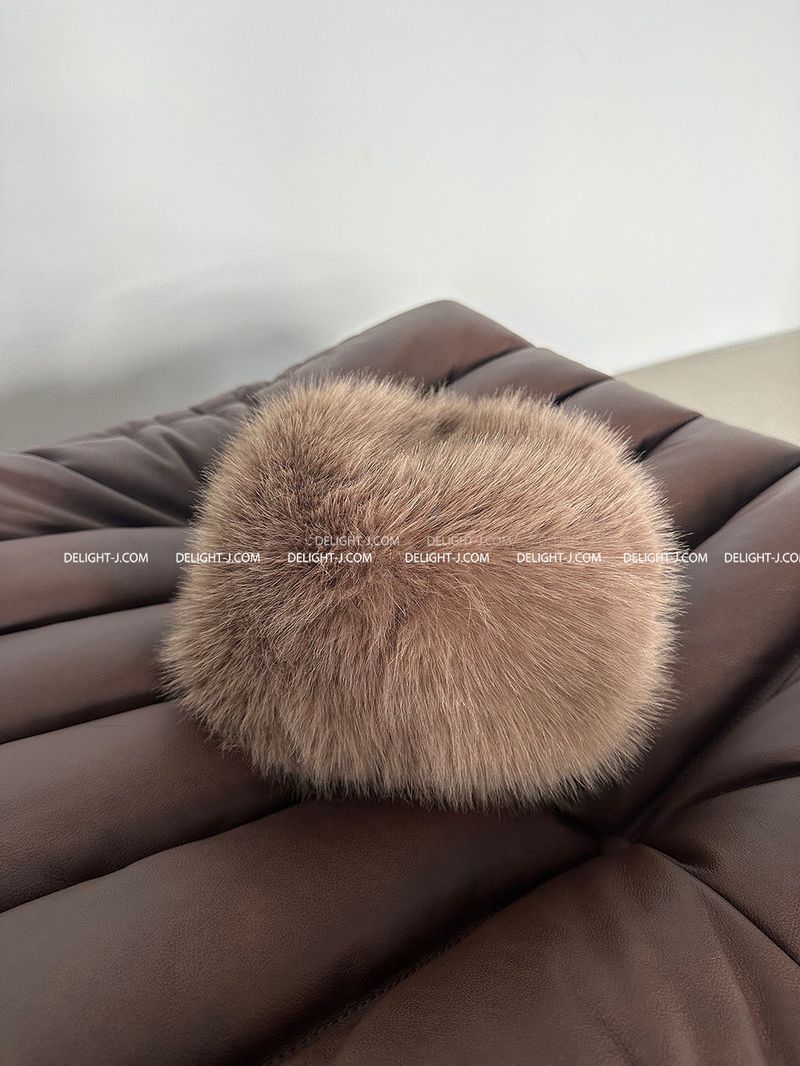 5 color fake fur bucket hat