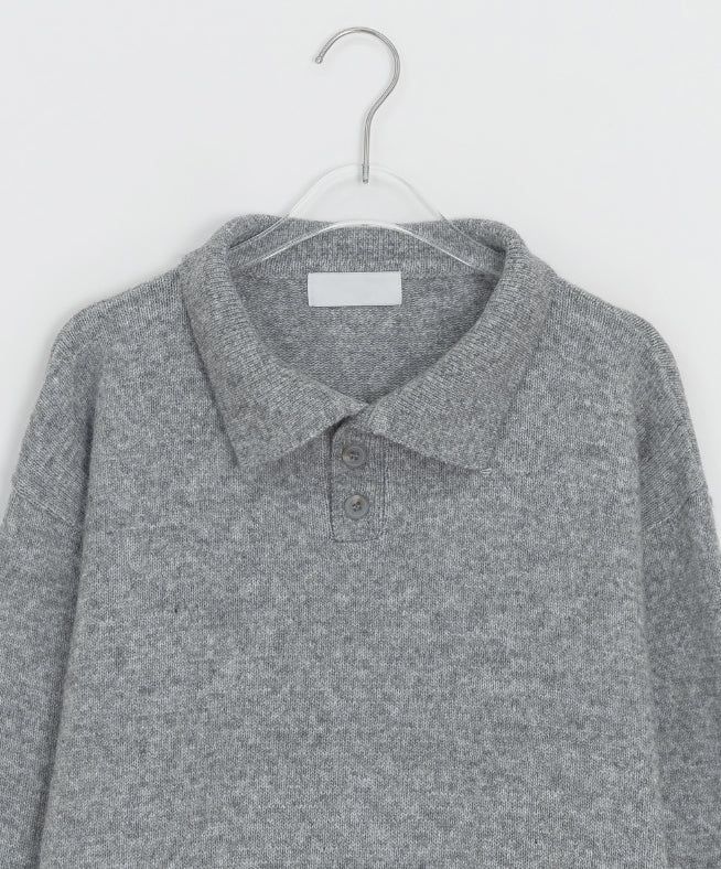Huble Color Button Wool Collar Over Knit