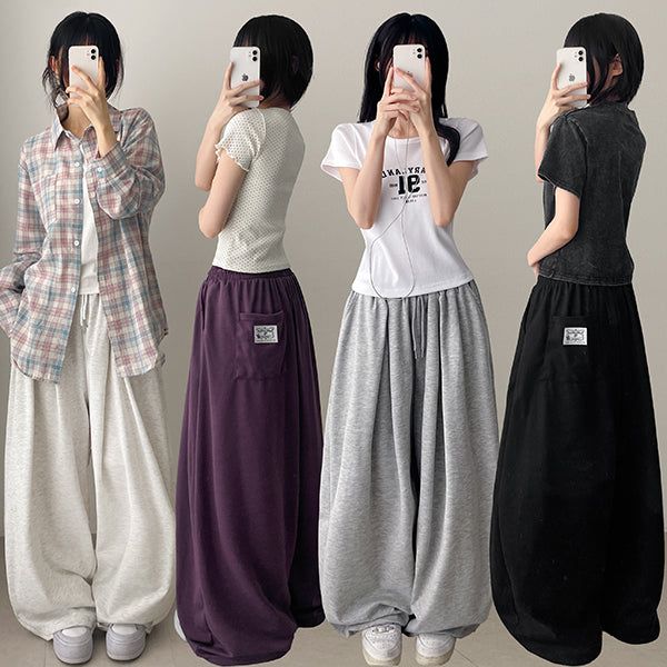 hijjoo(ハイチュー)の「Cool*Air Mesh🧊 Back Patch Wide Banding Sweatpants (4 colors)(Pants)」