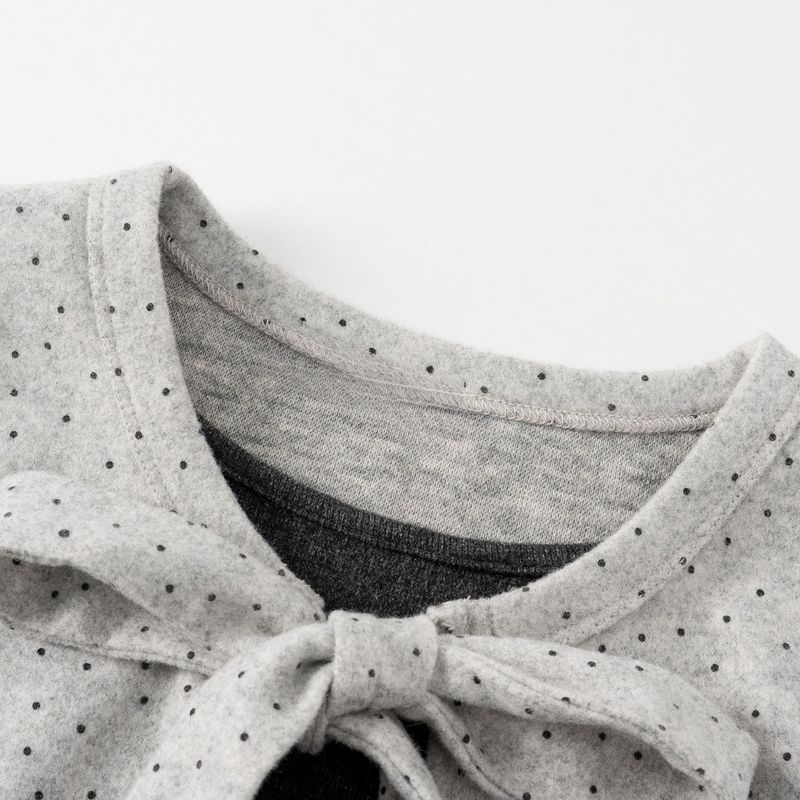 Leze Dot Ribbon Layered Cardigan