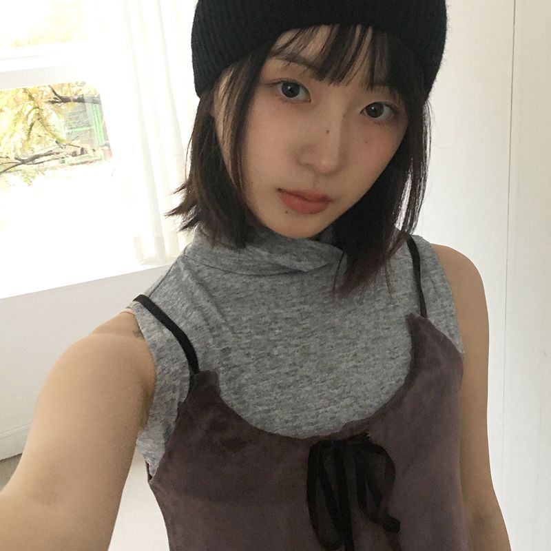 WONDER WONDER(ワンダーワンダー)の「Kunz Wool angora inner turtleneck sleeveless(Tops)」