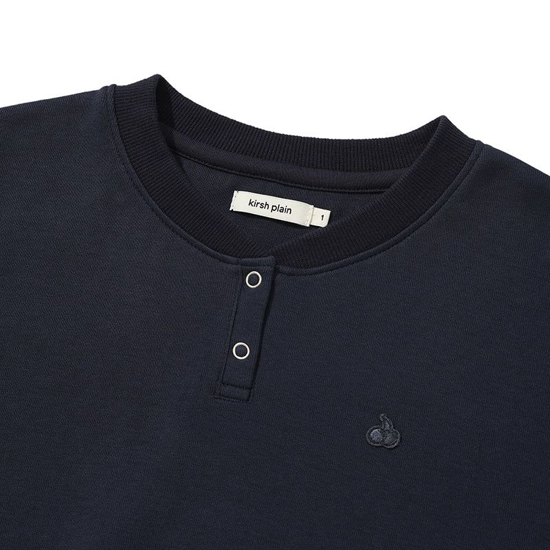 KIRSH PLAIN BUTTON POINT SWEATSHIRT [DARK NAVY]