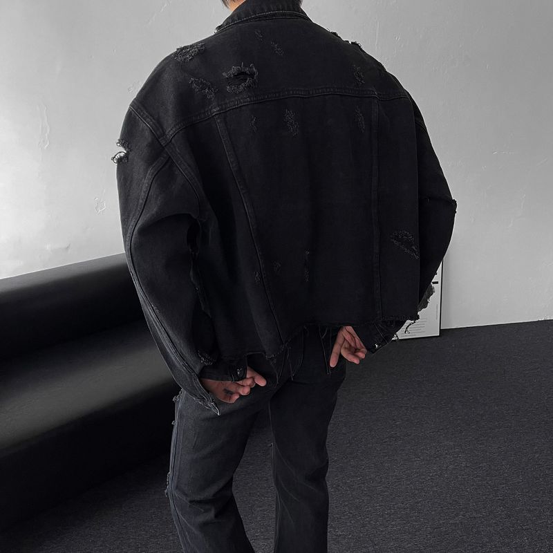 MG624,625 incision damage jean jacket (2 colors)