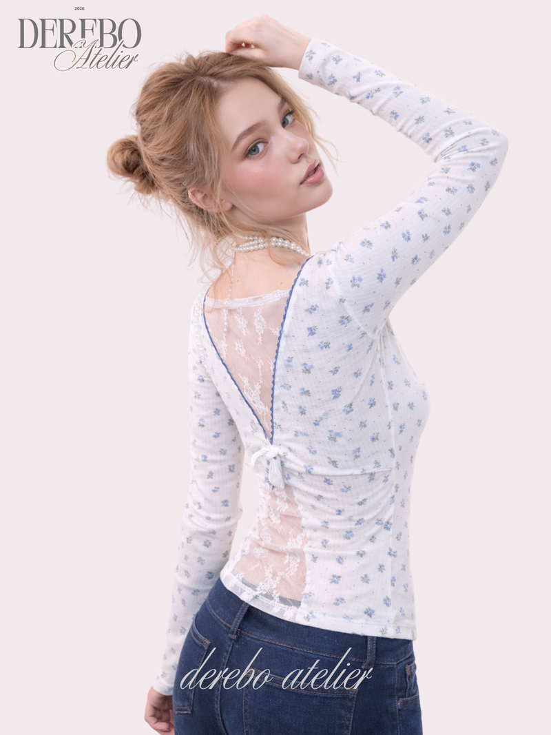 dereborujo（ドレボルゾー）の「Rudy Back Lace Long Sleeve T-shirt （Tops）」