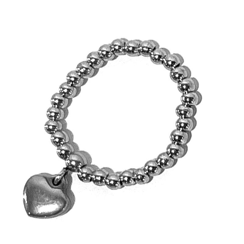 [3SET] heart & pearl beads rings