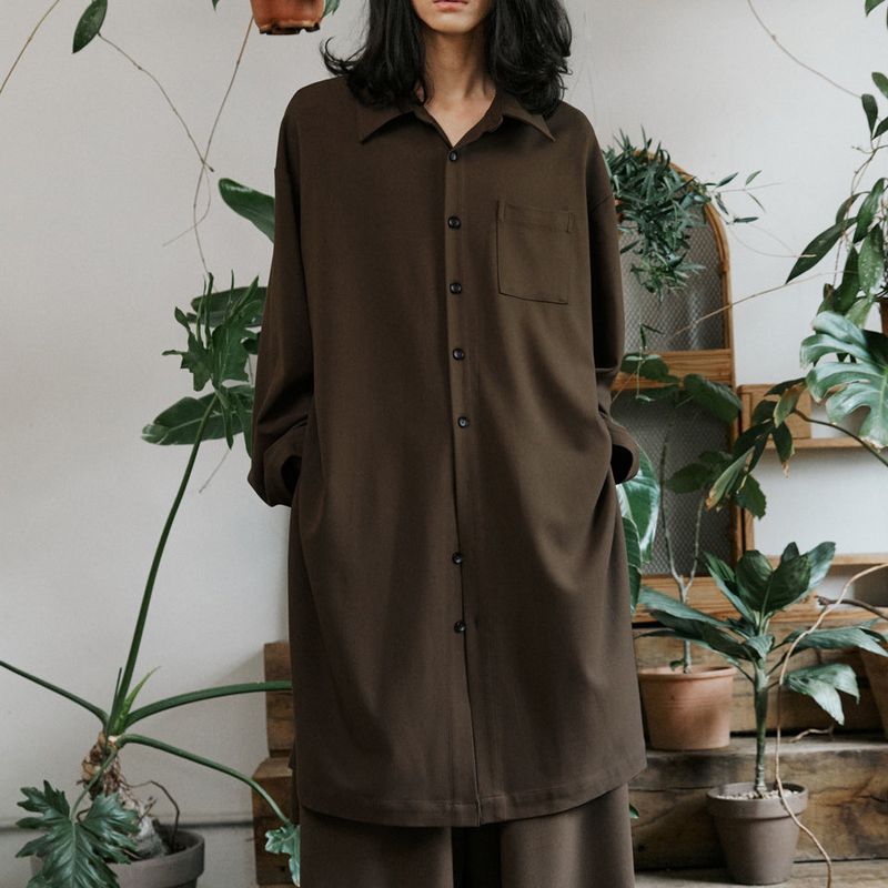 malen（マレン）の「unisex jungle long shirts brown（Tops）」