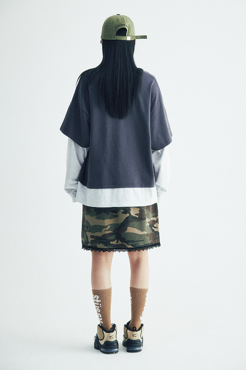 Blacklist lettering Layered tee (Charcoal/Grey)