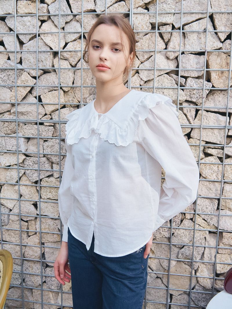 SAILOR COLLAR LACE BLOUSE_WHITE