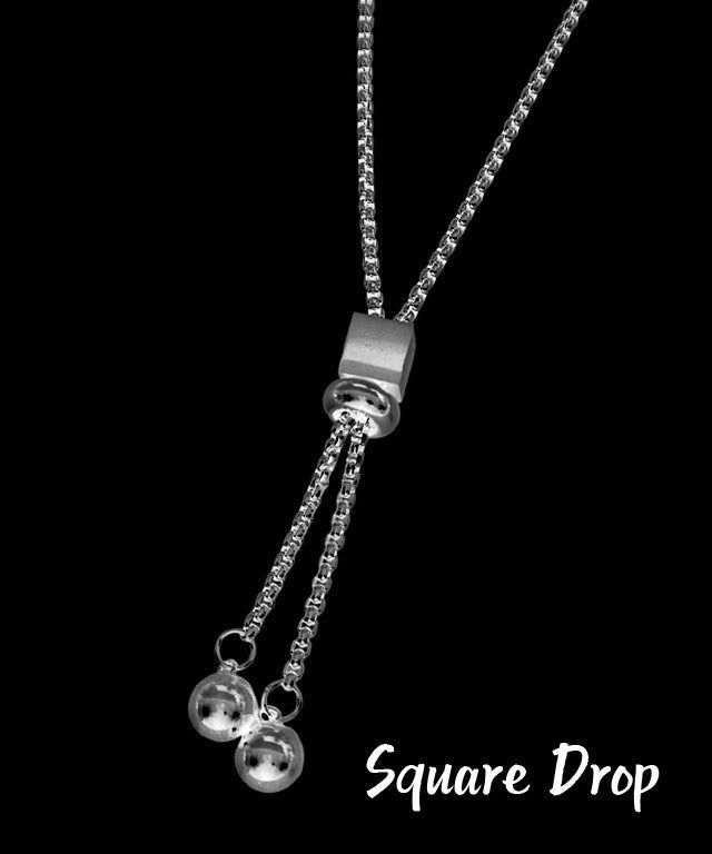 Unique Square Drop Chain Necklace