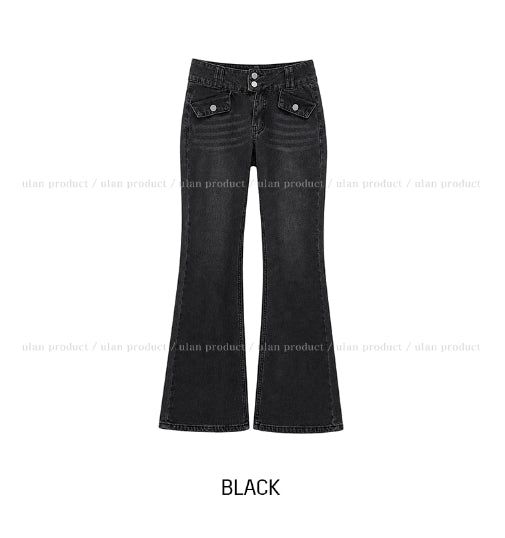 Hatin Flap Pocket Low Bootcut Denim Pants