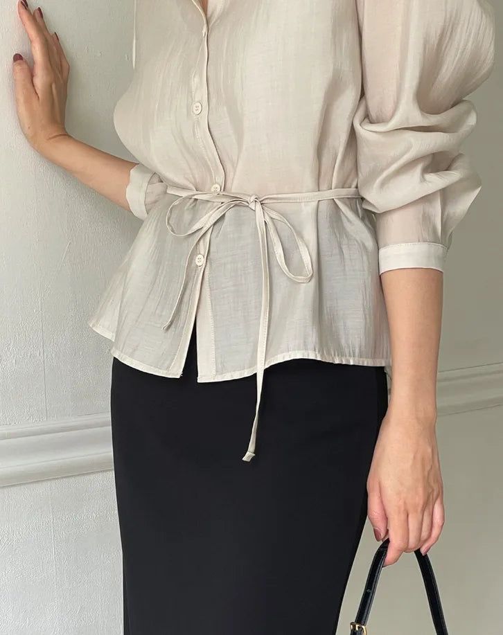 Dren Sheer Shirt Blouse (Strap Set)