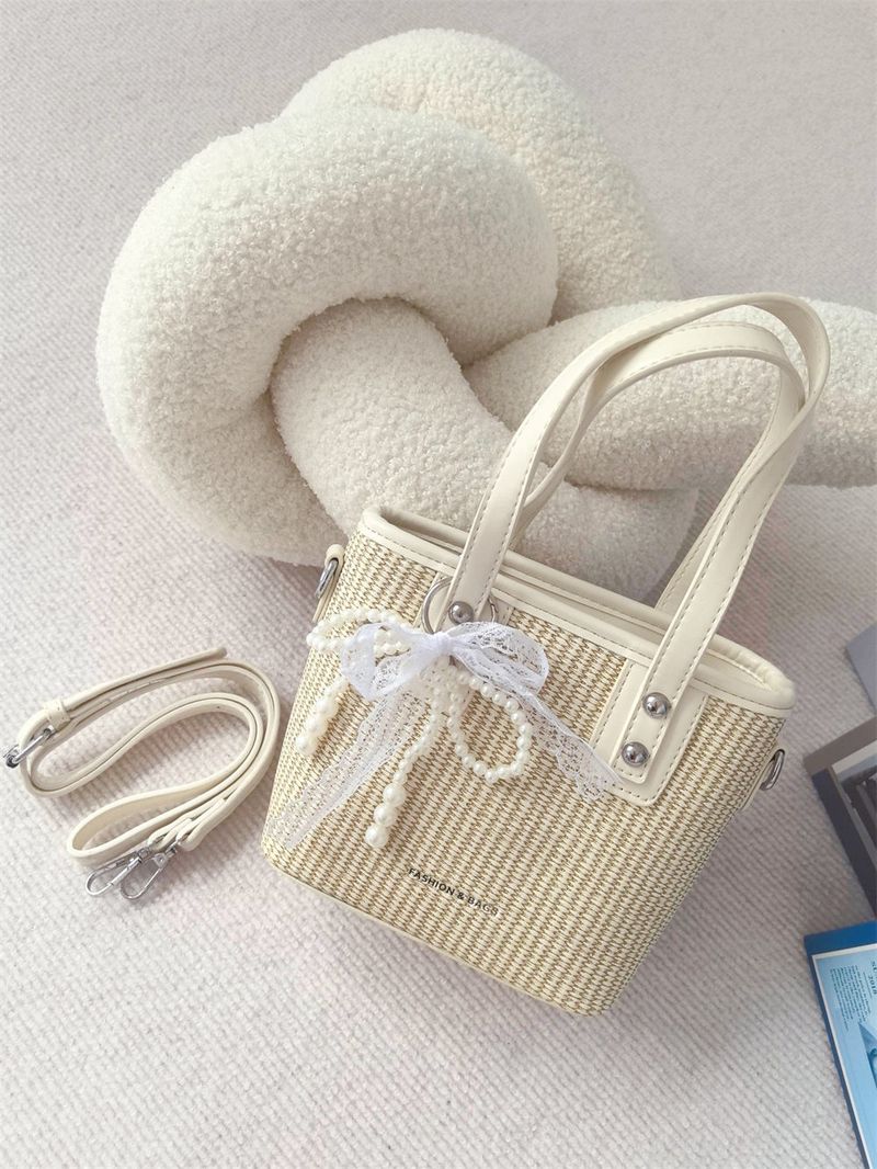 Vacation Straw Rattan Beach Holiday Bucket Bag