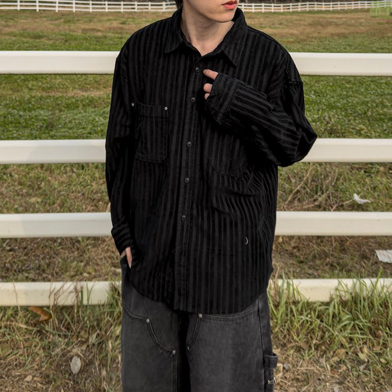 JIIGEUM（ジグム）の「Berl heavy corduroy rivet shirt（Tops）」