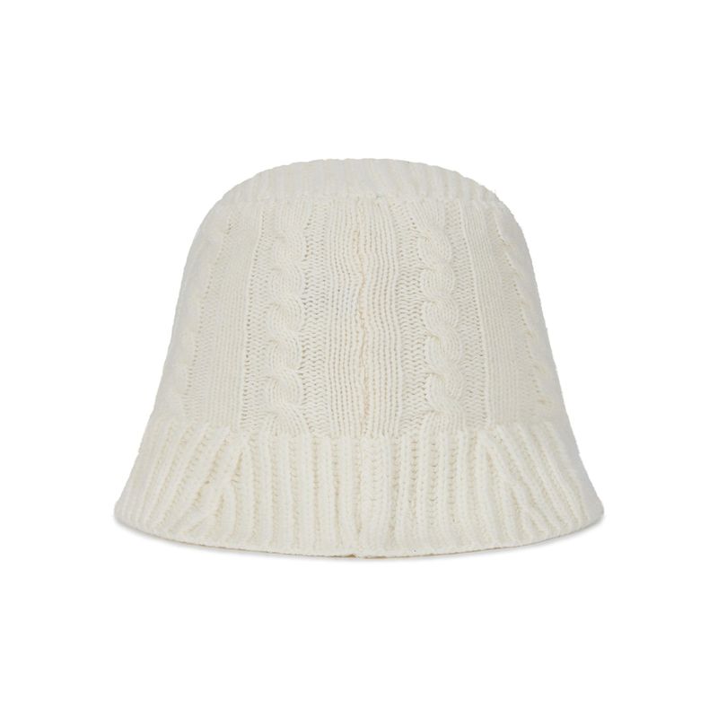 VA Applique Cable Knit Bucket Hat / Ivory