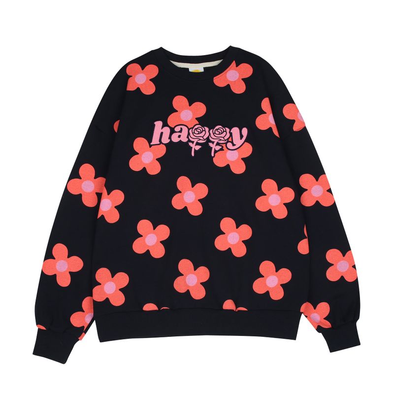 wonder visitor（ワンダービジター）の「Pink flower pattern Sweat-shirt [Navy]（Tops）」