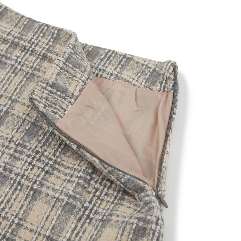 ツイードセットアップミニスカート / Tweed Set-up Mini Skirt [GREY]