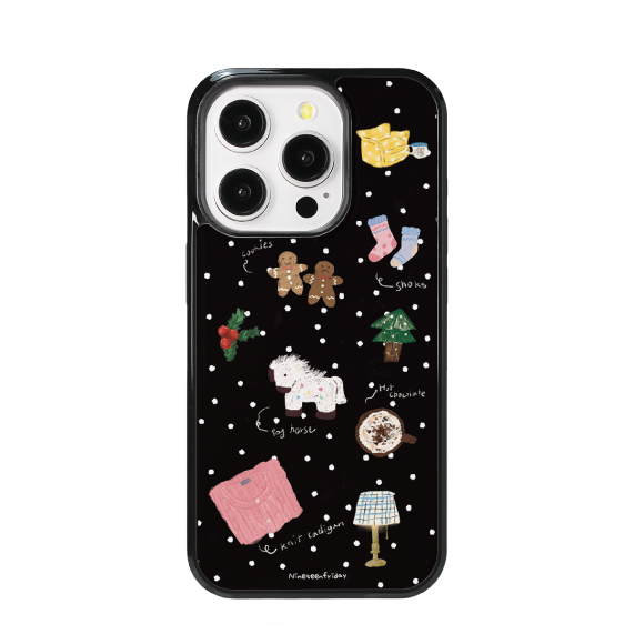 Winter Home Collage Black MAGSAFE iPhone Phone Case