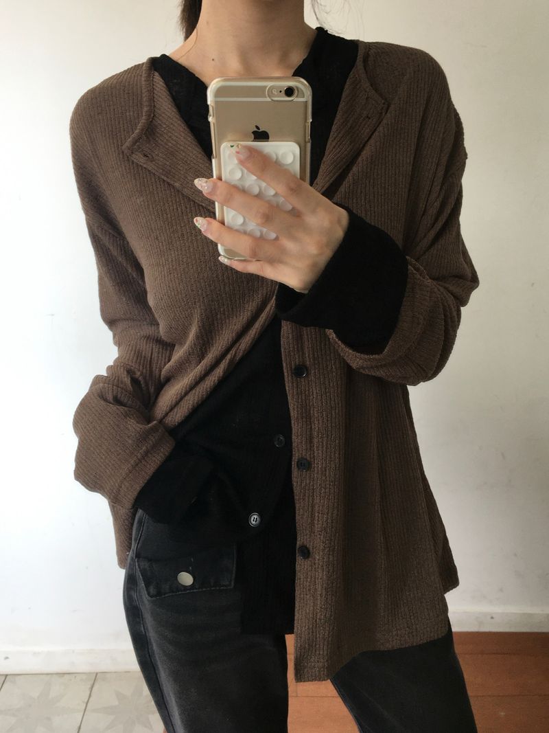 Obi linen ribbed round cardigan (4c)