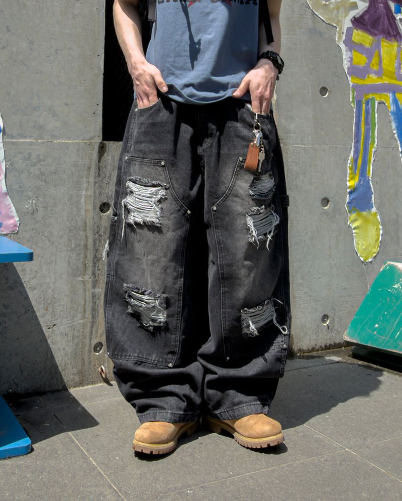 Devon Carpenter Wide Distressed Denim
