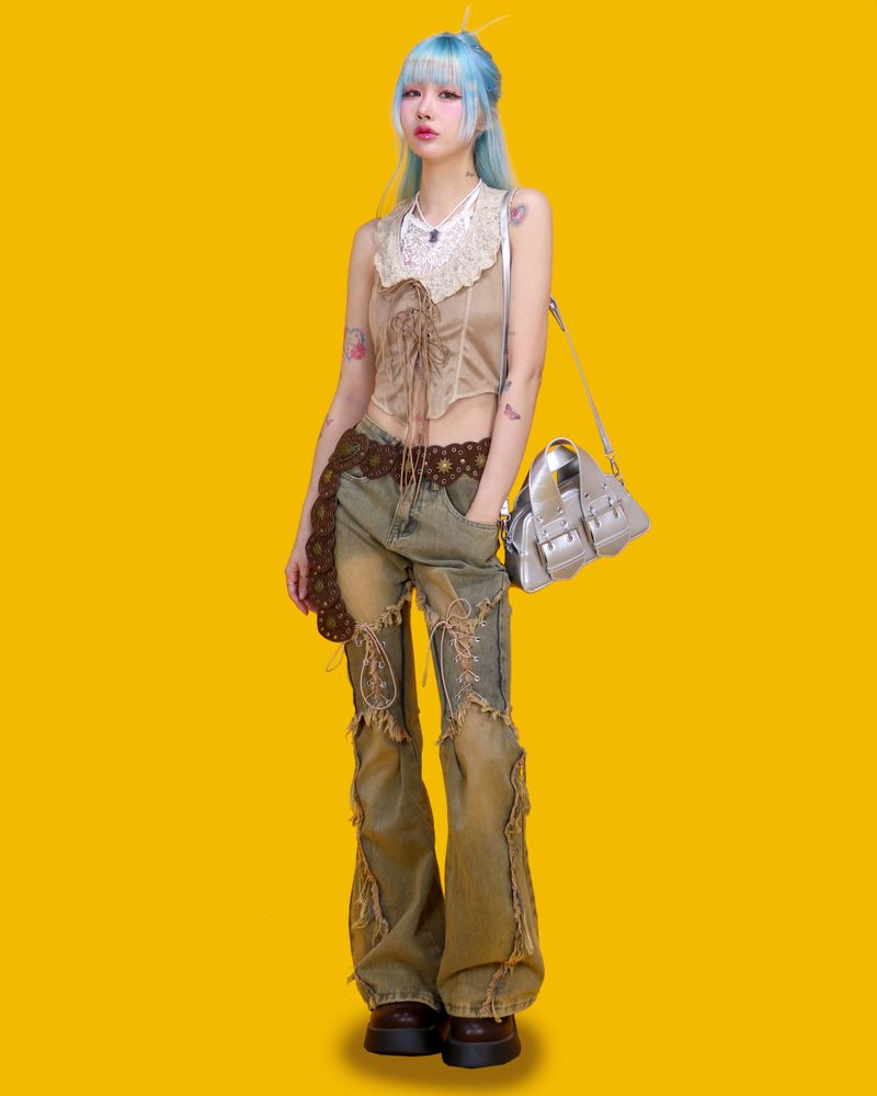 rocket corset denim pants