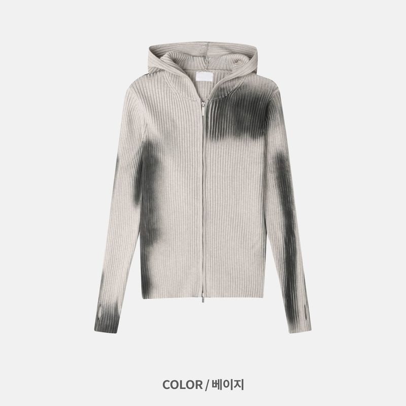 Kennen Spray Hooded Knit Zip-Up 2C