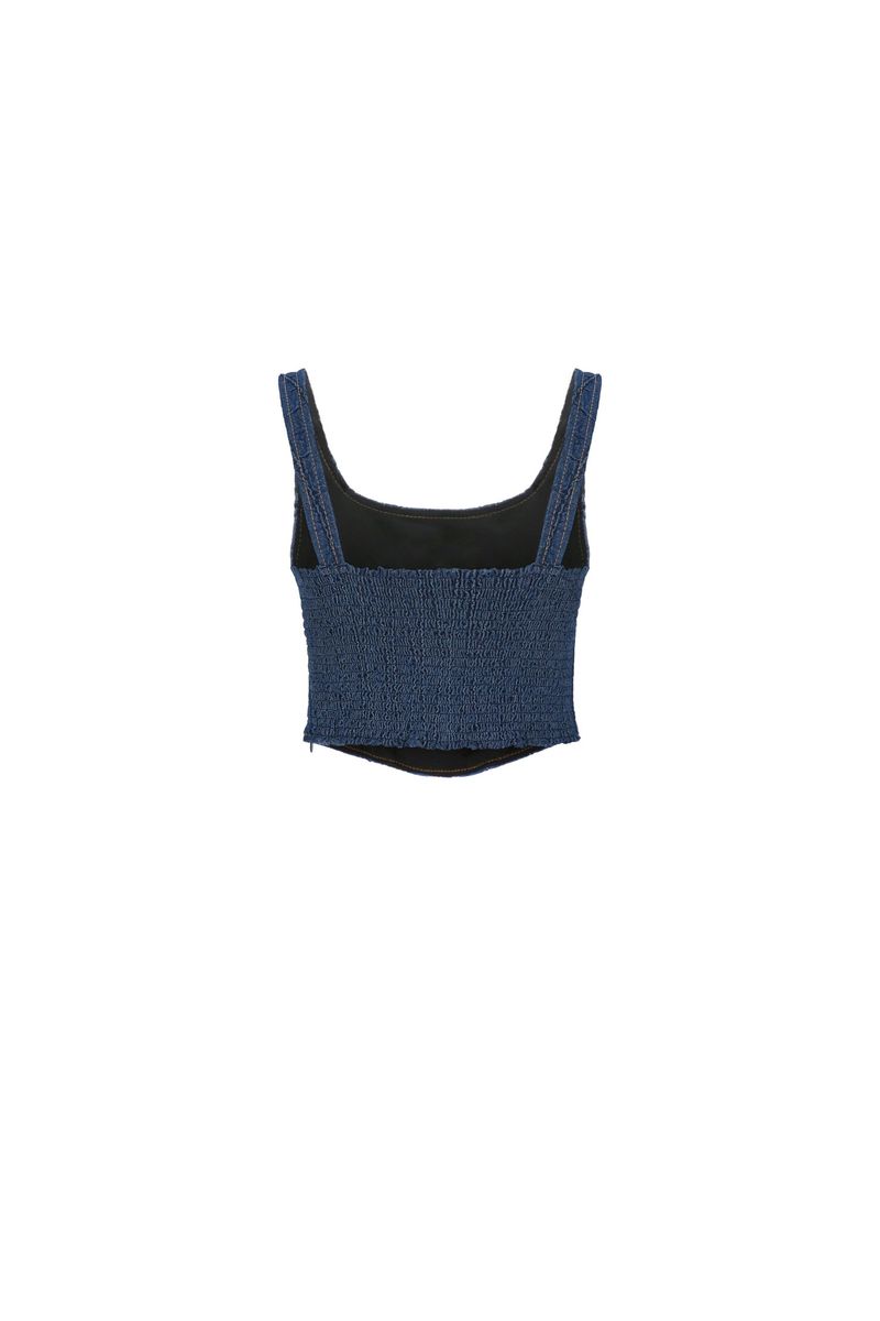 0 7 wave denim bustier