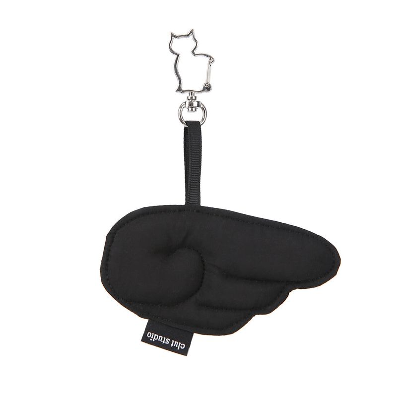 Puffy Wing Keyring - BLACK