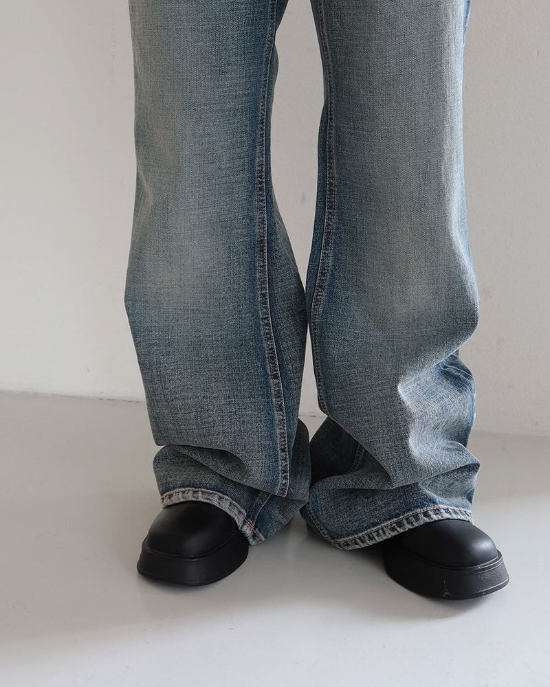 Boy Fit Straight Wide Bootcut Jeans