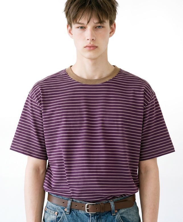 26SS★ Georgette Cool Stripe Short Sleeve T-shirt