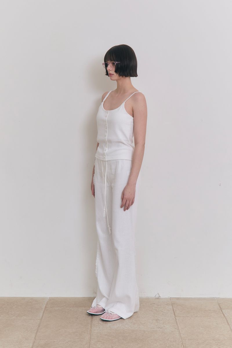 Sweet Dreams Lace Flare Pants (White)