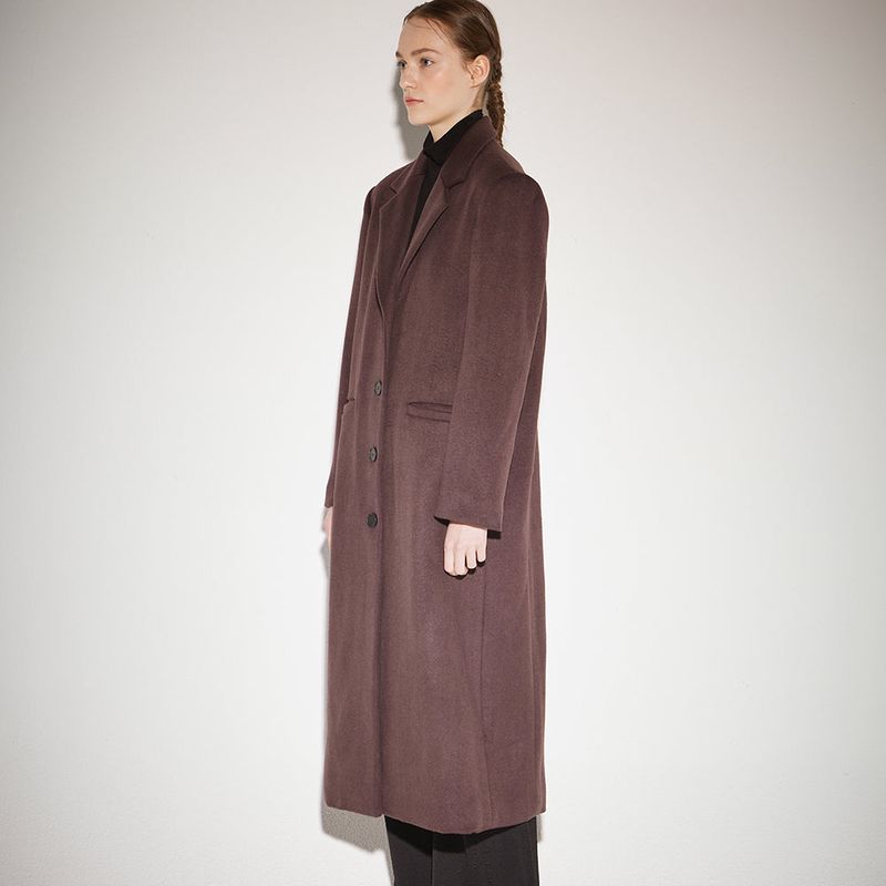 Single breasted tailored coat brown