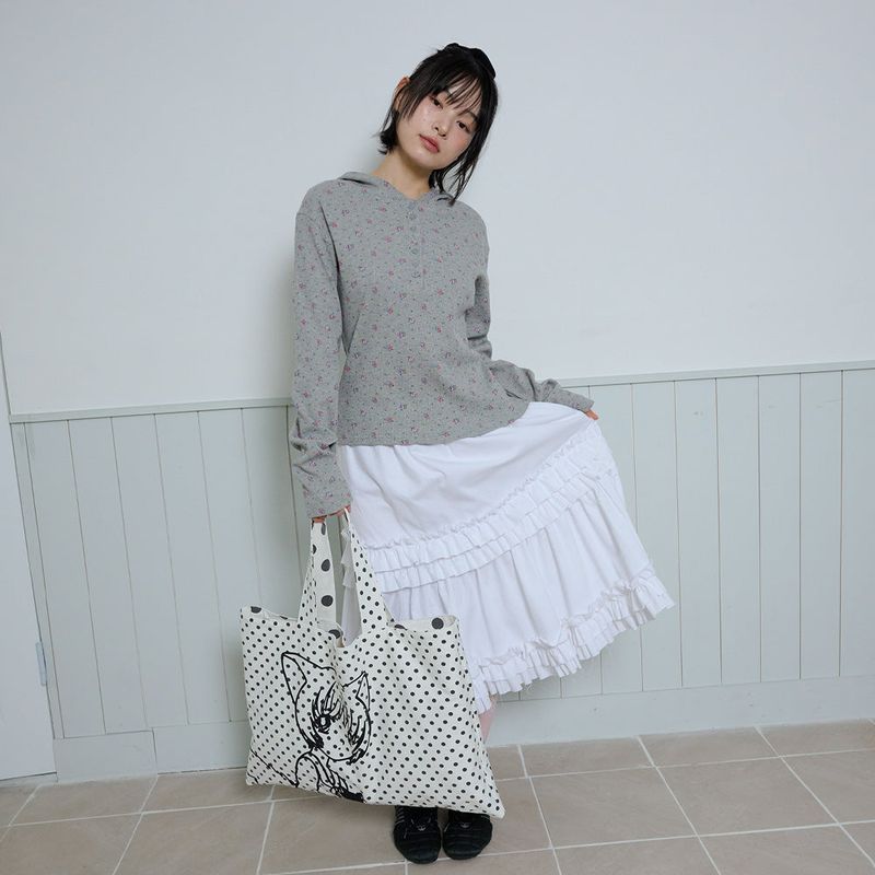 RUFFLE POINT SKIRT - WHITE
