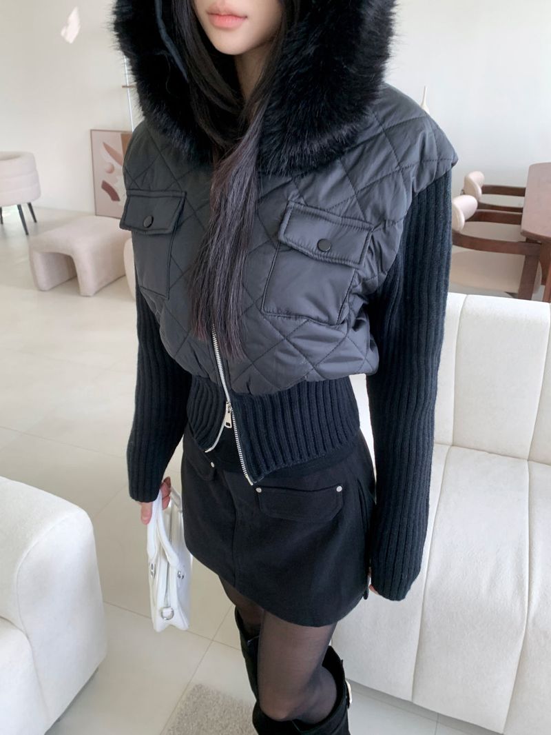 Motion Two-Way Zipper Quilted Knit Padding (3 Colors)