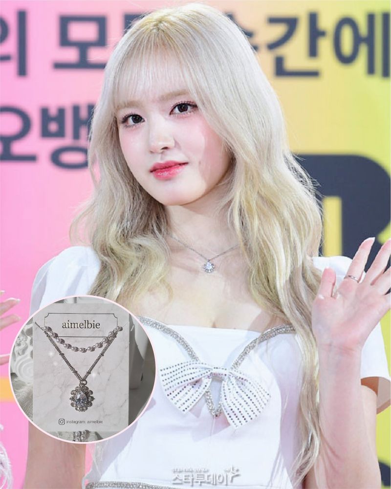 [IVE Liz Necklace/Anti-tarnish] Laced Waterdrop Layered Necklace