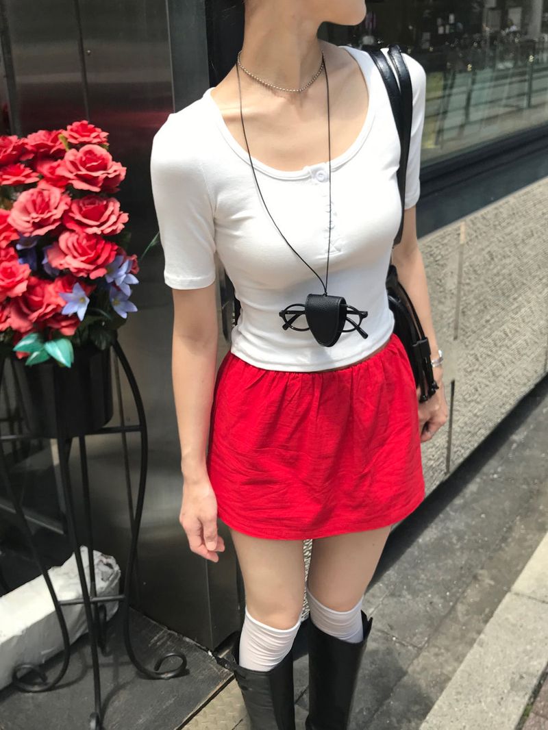 Natural Days Linen Mini Skirt