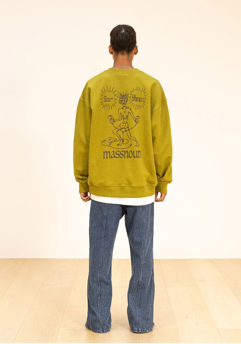 INCISION INVERTED WASHED DENIM PANTS