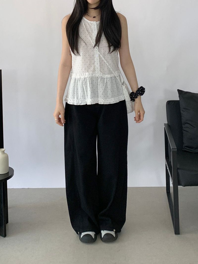 Cabri balloon button wide pants