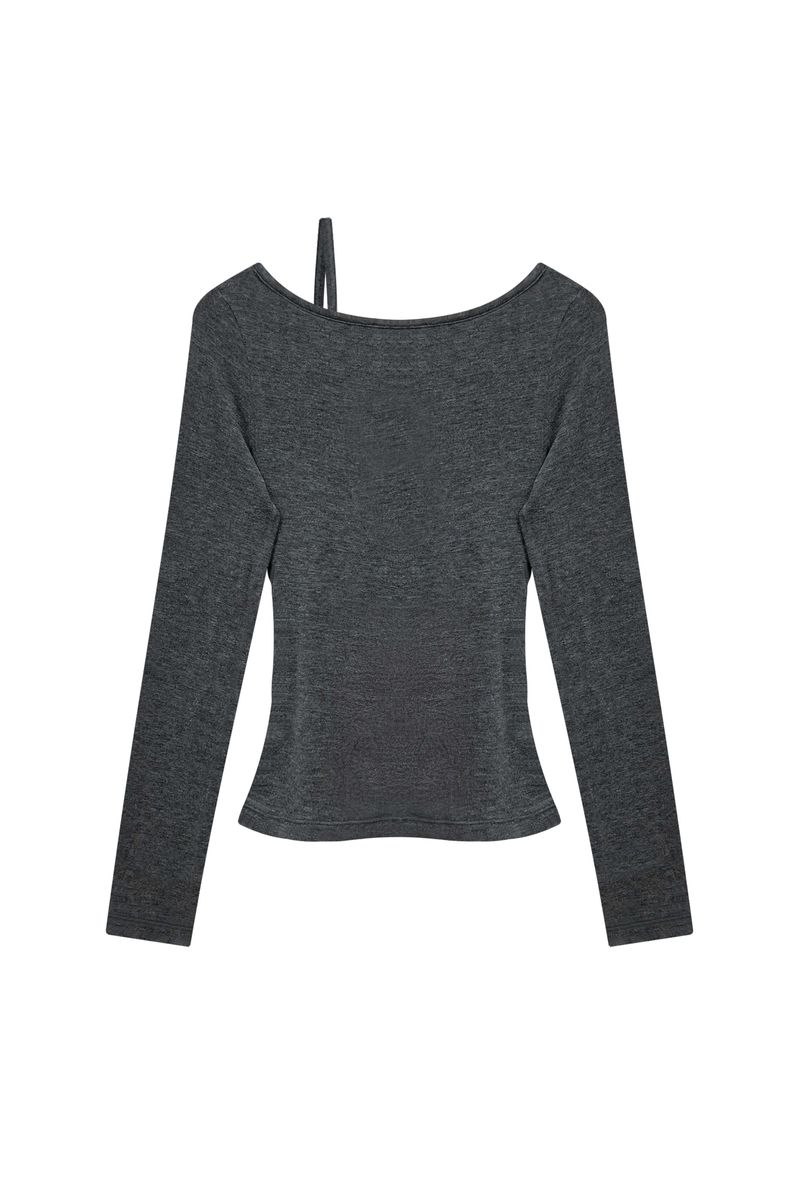 MUREN SHIRRING TOP / CHARCOAL