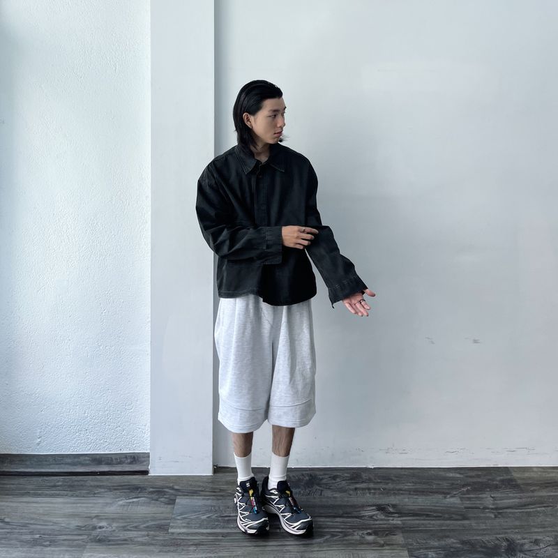 Faded Cropped Work Jacket