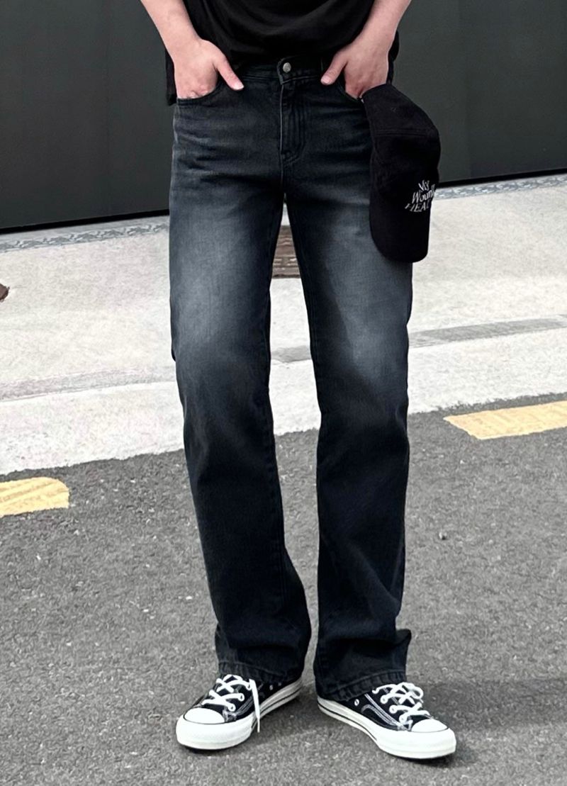 NEVER MUTE SEMI BLACK DENIM PANTS(S~XL)