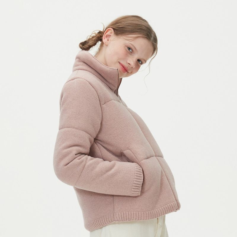 WARM PUFFER KNIT PADDING_PINK