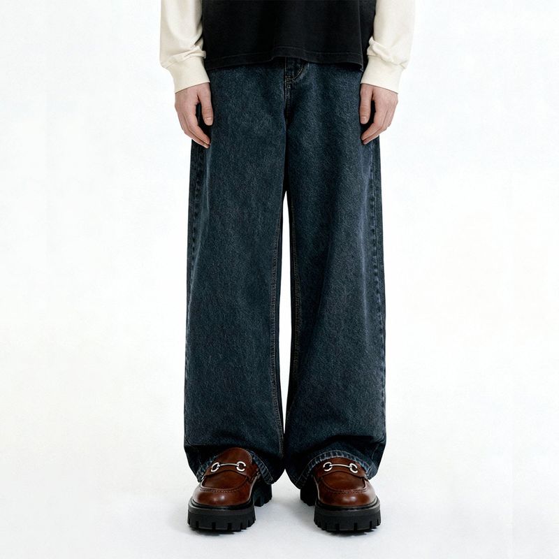 NTET(エヌティーイーティー)の「Basic denim pants (dark blue)(Pants)」