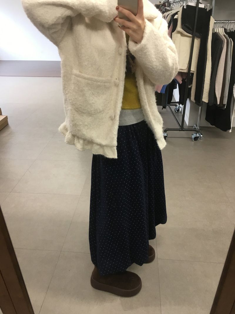 Wool Dot Balloon Skirt (2Colors)