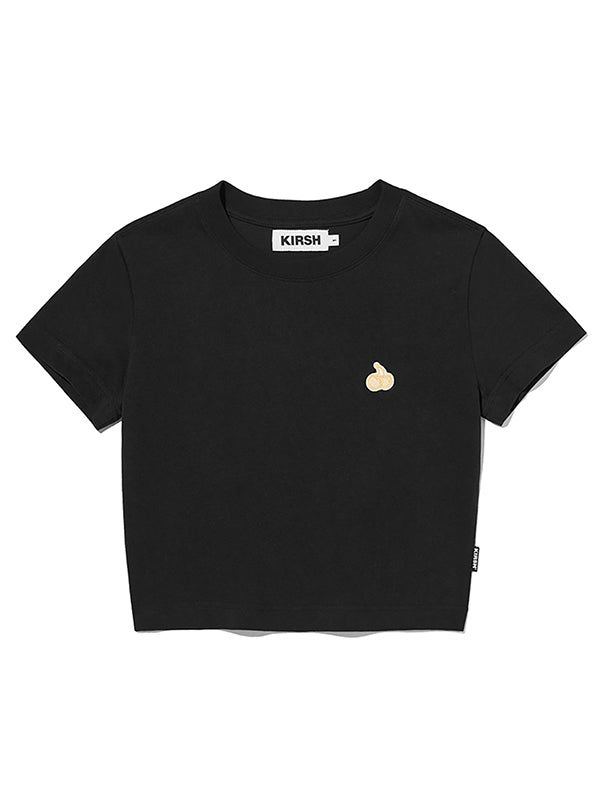 KIRSH（キルシー）の「SMALL CHERRY CROP T-SHIRT [BLACK]（Tops）」