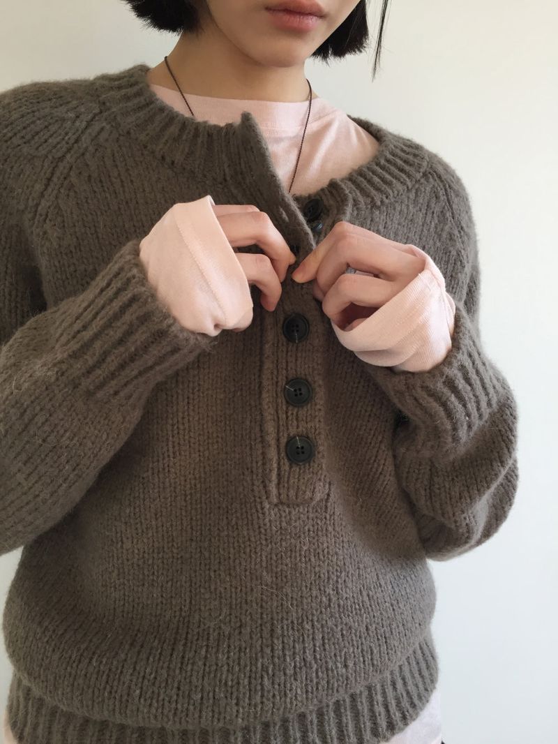 Lambswool alpaca knit (4color)