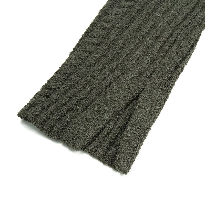 RIBBED OFF-SHOULDER KNIT(CHARCOAL KHAKI)