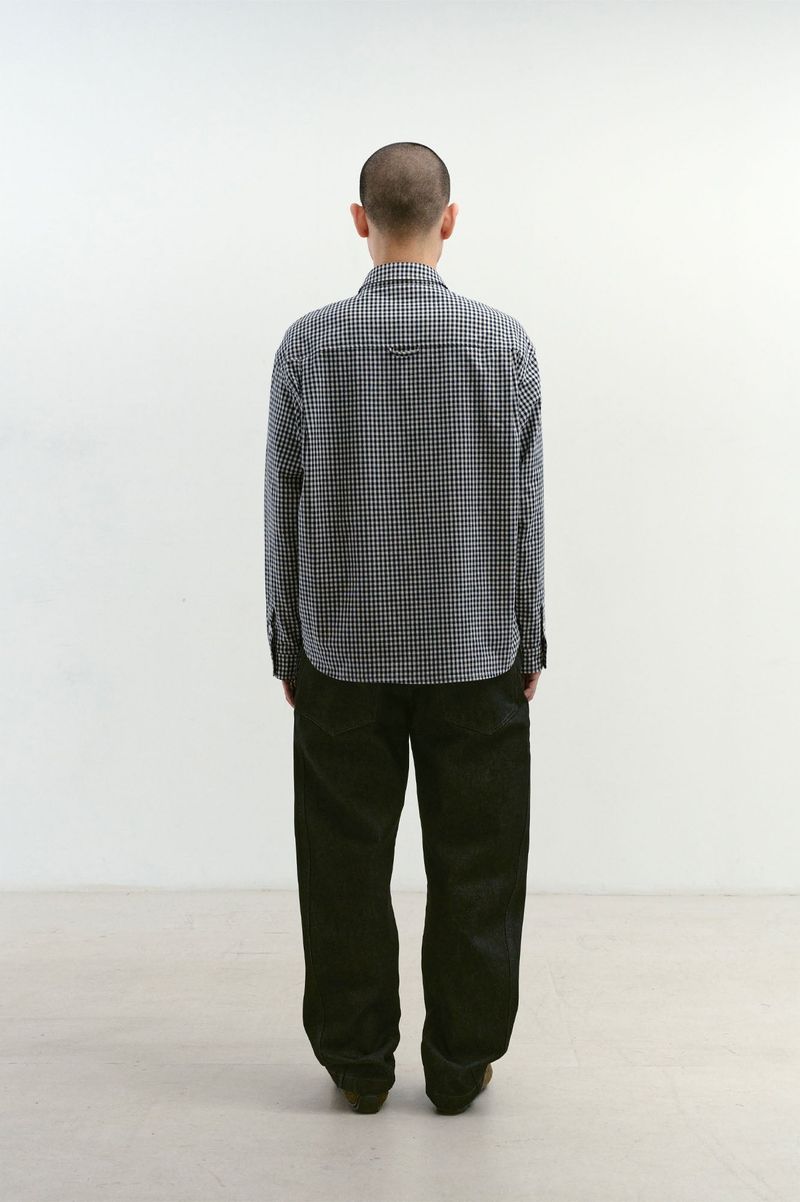 One Pocket Regular Check Shirt (Navy)