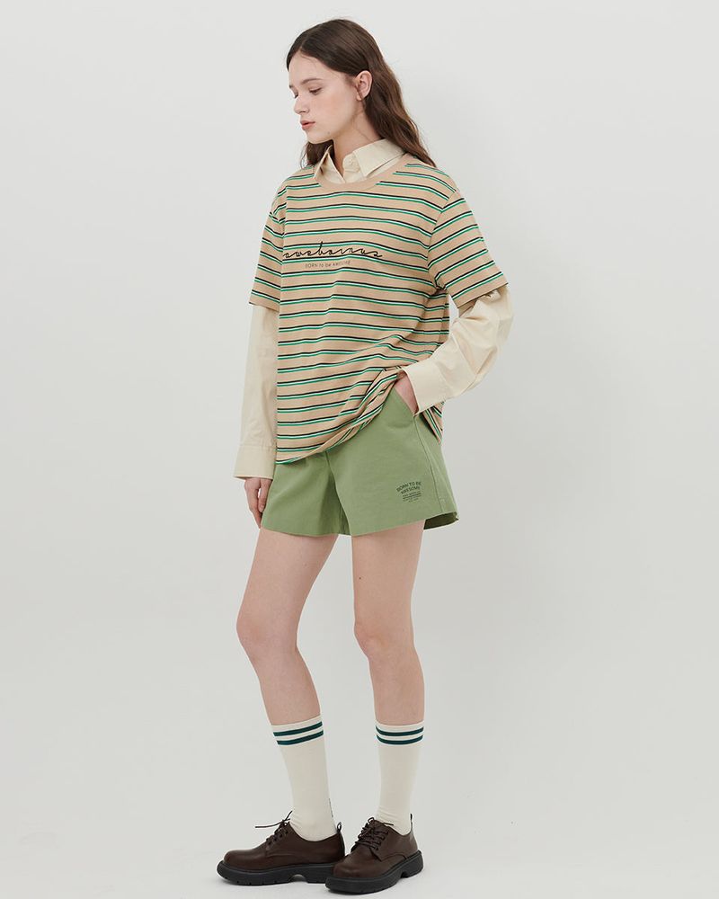 レタリングプリントショーツ [GREEN]